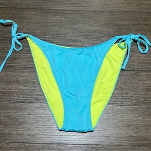 String Bikini High Leg Swimsuit Bathing Suit Bottoms Reversible Large 8-10 NWT
